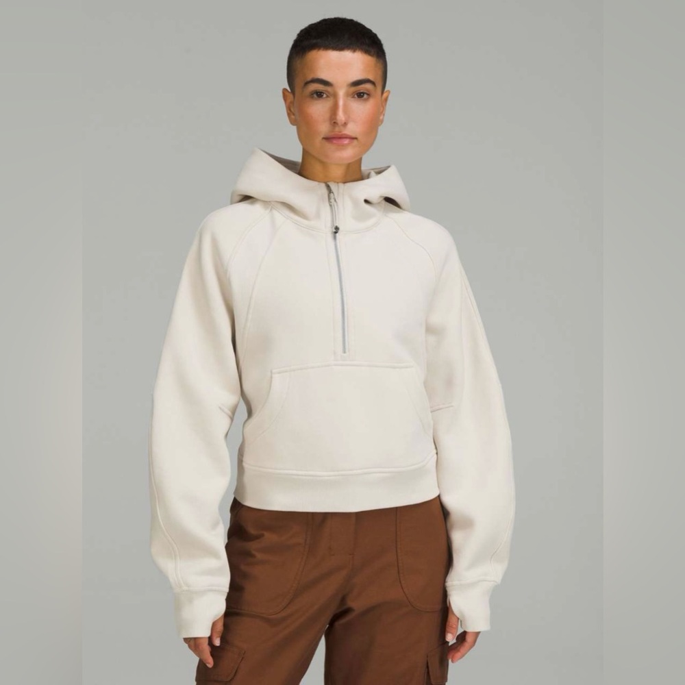 Lululemon Scuba Oversized Half-Zip Hoodie Natural Ivory Size M/L